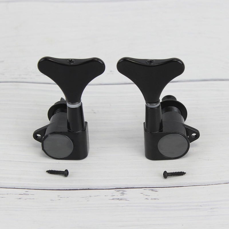 FLEOR Black 2R2L Bass Guitar Sealed Tuning Pegs Tuners Machine Heads Tuning Key Buttons for Precision Bass Jazz Bass - Image 2